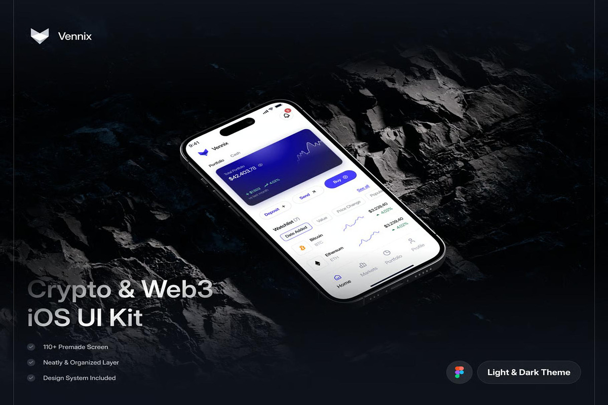 Zennix - Crypto & Web3 App UI Kit, an UI Kit Template by Lumina_ui_ux202 (Photo 1 of 6)