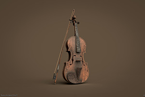 Violin 3d Model Game Ready