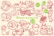 Weenie Wonderland Clipart, an Animal Illustration by Blumensdiary (Thumbnail 1 of 5)