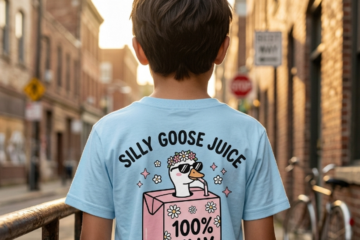 Silly Goose Juice Box PNG Asset, a Shirt Mockup by Vector Stall (Photo 2 of 15)
