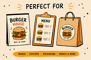Burger Doodles & Fast Food Clipart, a Food Illustration by Oktyabr (Thumbnail 3 of 4)