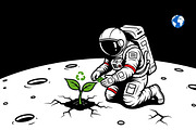 This vector astronaut artwork, an Illustration by Amazin_art (Thumbnail 8 of 30)