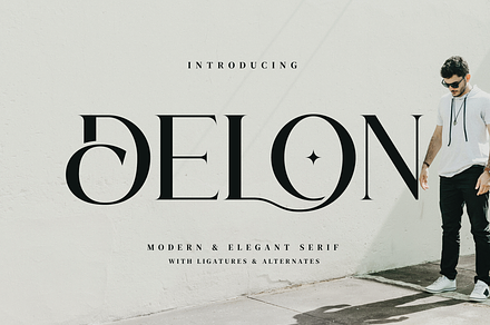 Delon - Stylish Serif Font, a Serif Font by Aqeel_Art