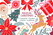 Magical Christmas. Vector Clipart, a Seasonal Illustration by Hanna's ArtLab (Thumbnail 1 of 8)