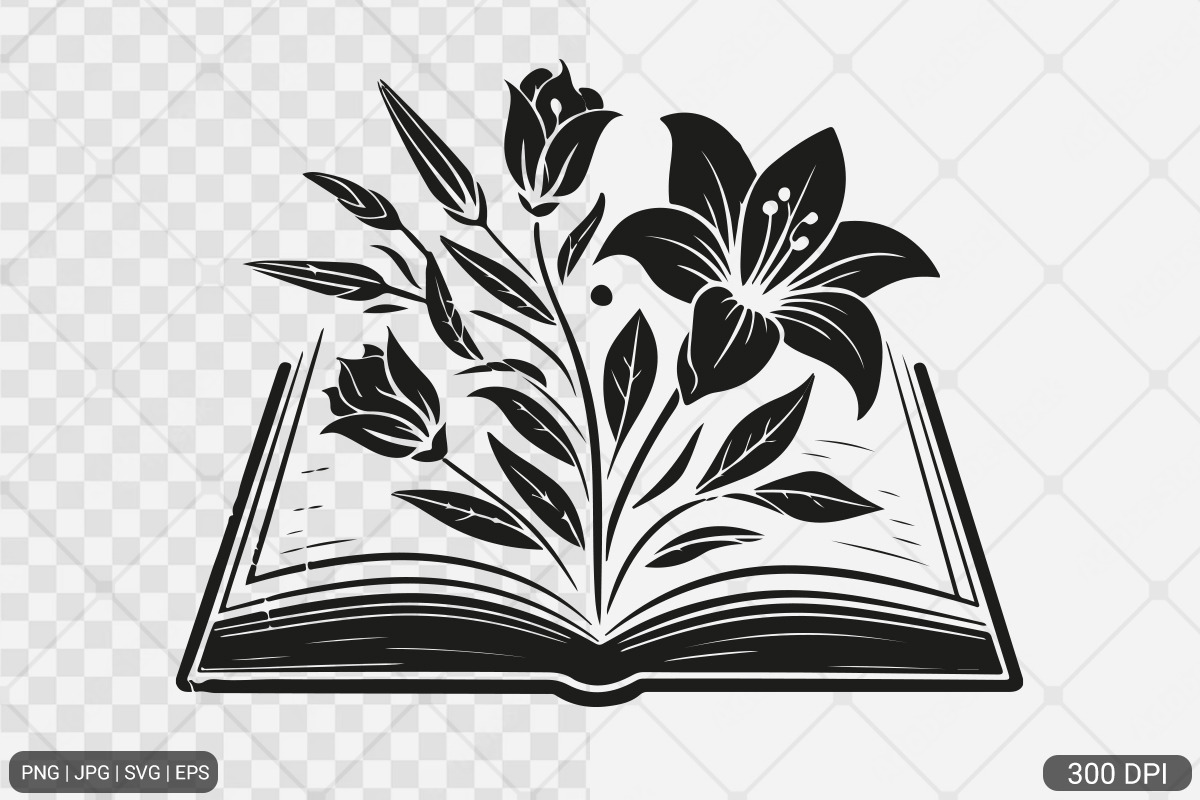 Floral Book SVG PNG Bundle Vol. 1, an Illustration by Actual Pixel (Photo 24 of 29)