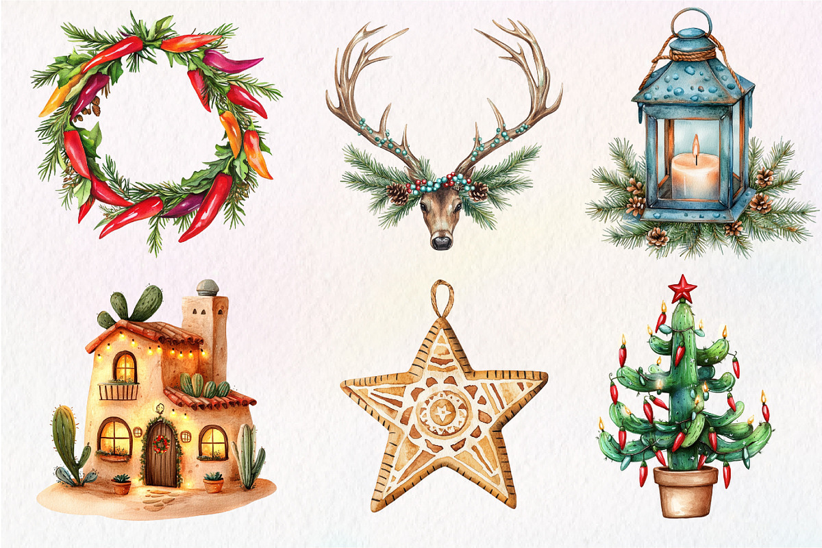 Southwestern Christmas Clipart, an Illustration by Dream Creation (Photo 3 of 6)