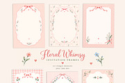 Blush Pink Floral Invitation Frames, a Background Graphic by by creative paper (Thumbnail 4 of 7)