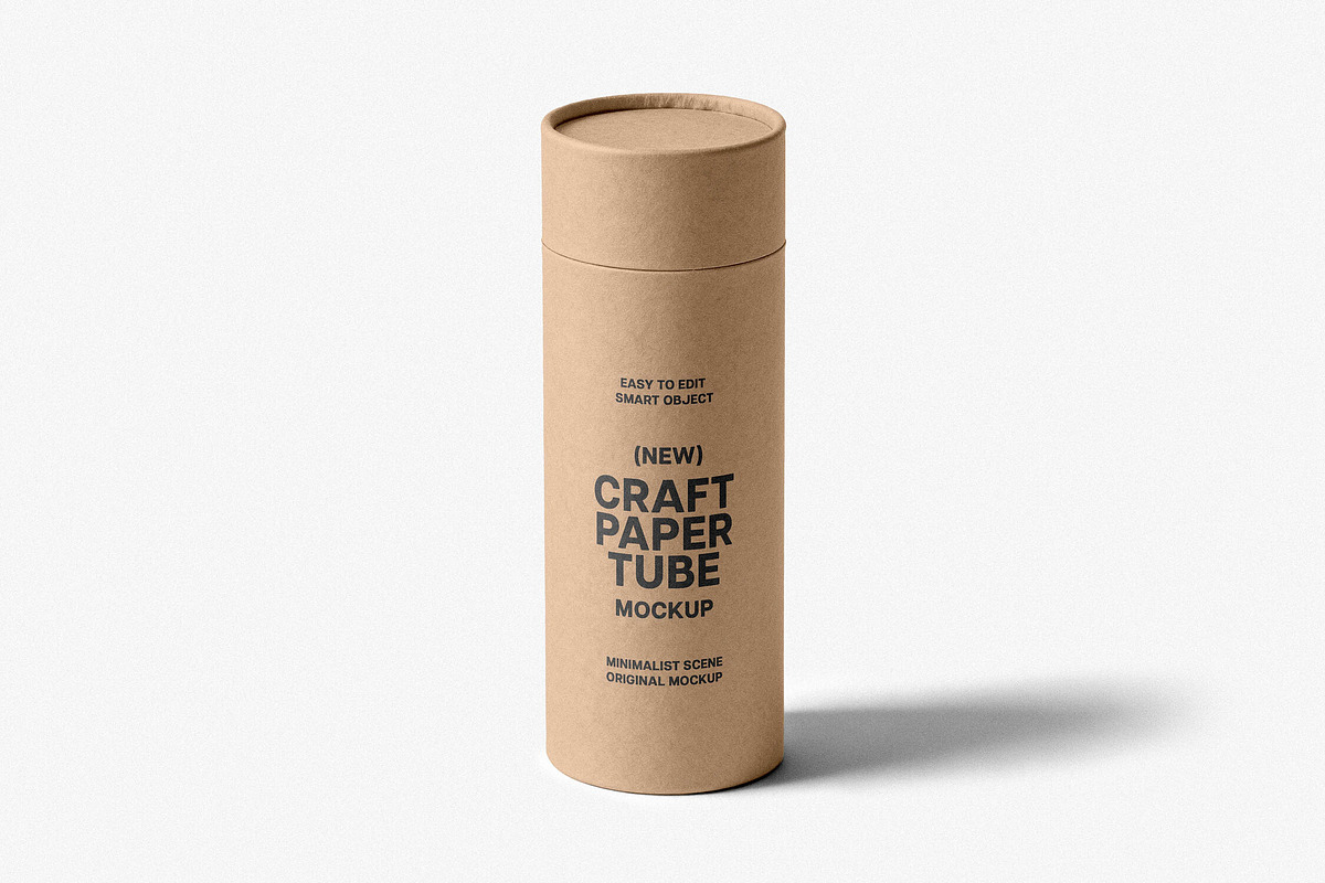 Isolated Craft Paper Tube Mockup, a Product Mockup by Design Squad (Photo 1 of 4)
