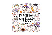 Teaching My Boos Halloween PNG, a Seasonal Illustration by CraftArtStudio (Thumbnail 1 of 4)