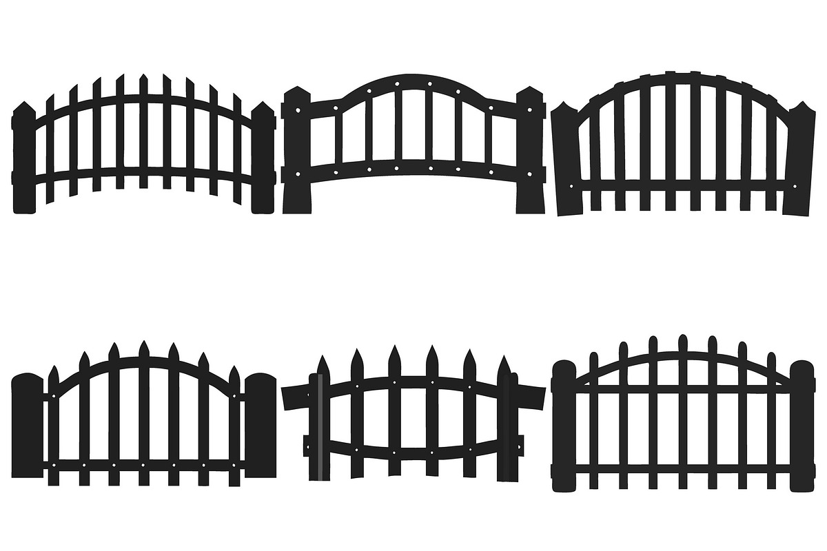 Set of Picket fence silhouettes, an Object Graphic by Billah Hub