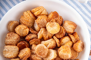 Fresh baked Cinnamon Sugar Croissant Cronut Doughnuts, a Food & Drink Photo by Rimma