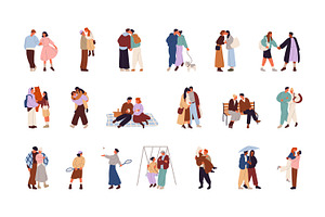 Love couples on date set, patterns, a Person Illustration by PaperTrident