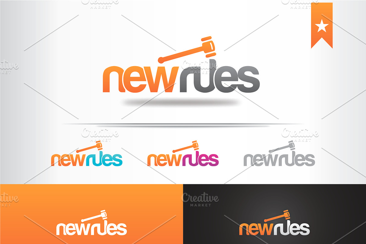 NEW RULES Law Logo, a Branding & Logo Template by Graphic Origin