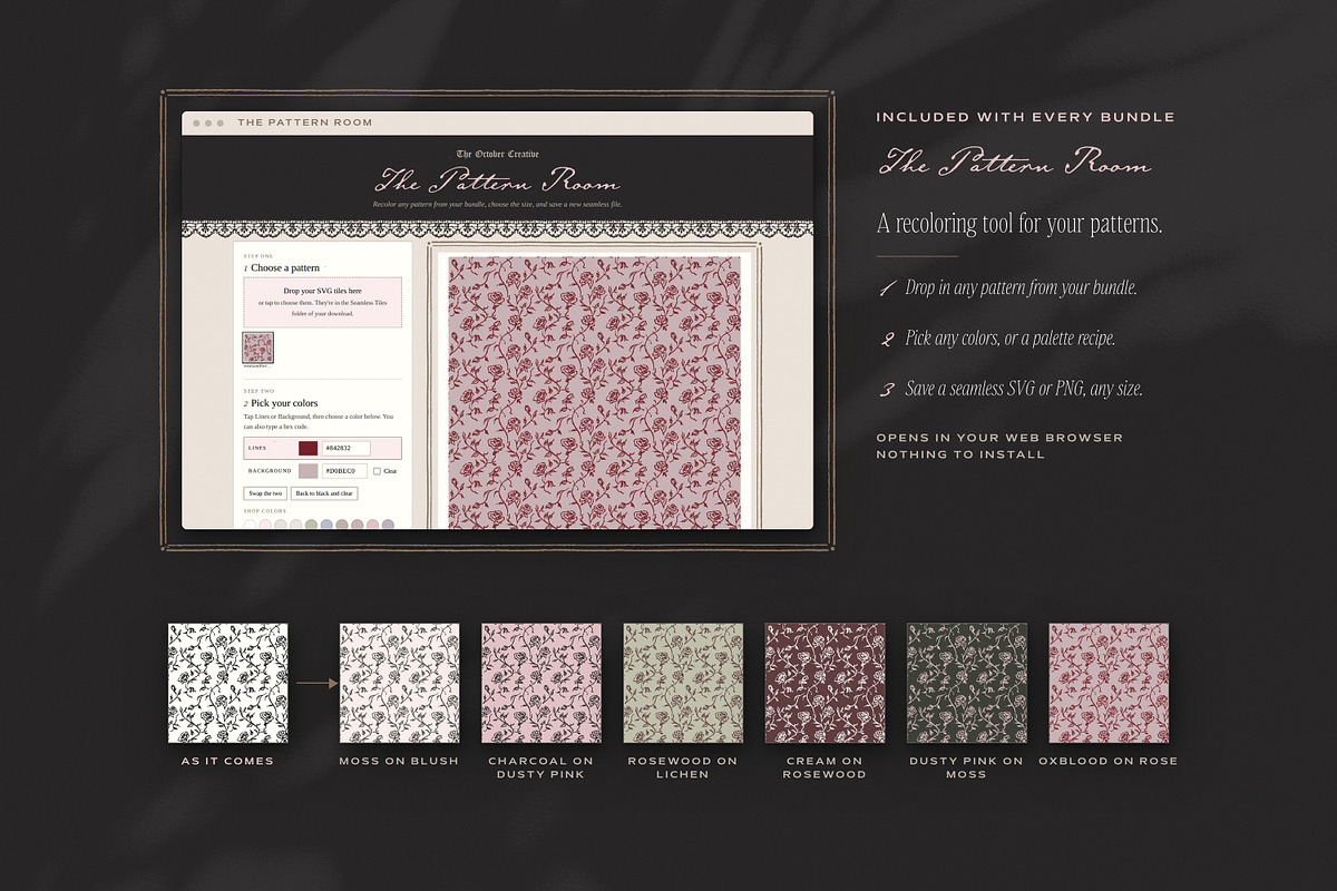 Roses & Florals Seamless Patterns, a Pattern Graphic by The October Creative (Photo 3 of 12)