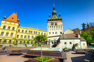 Fabulous clock tower in Sighisoara, an Architecture Photo by Alpine Dreams