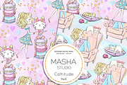 CATTITUDE digital papers, a Pattern Graphic by Masha  Studio (Thumbnail 2 of 9)