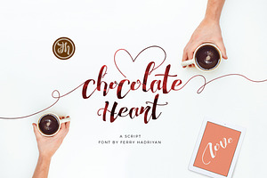 Chocolate Heart Script Font, a Script Font by FHFont
