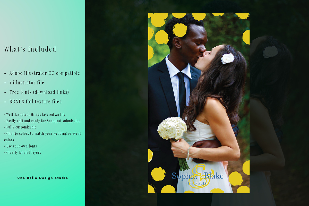 Sass Wedding Geofilter, a Social Media Template by Uno Bello Design Studio (Photo 3 of 3)