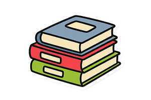 Stack of colorful books isolated on, an Illustration by Dvoevnore photos