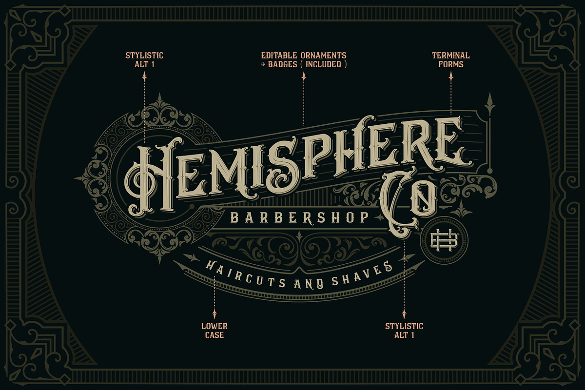 Timegates Typeface + Extras, a Serif Font by Heybing Supply Co. (Photo 2 of 15)