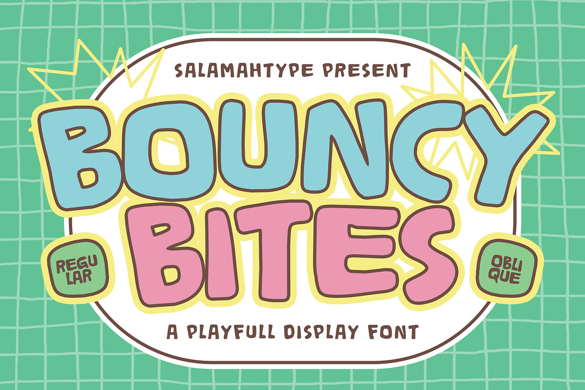 Bouncy Bites – Playful Font, a Sans Serif Font by Salamahtype (Photo 1 of 8)
