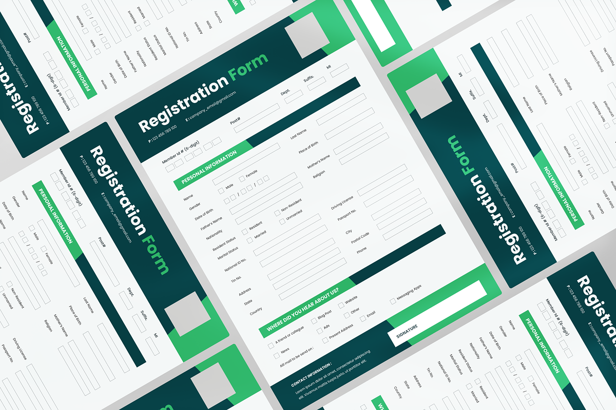 Modern Registartion Form, a Stationery Template by Annora Studio ...