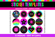 Neon Shipping Sticker Templates, a Marketing Template by SunshineStudioBoutique (Thumbnail 1 of 10)
