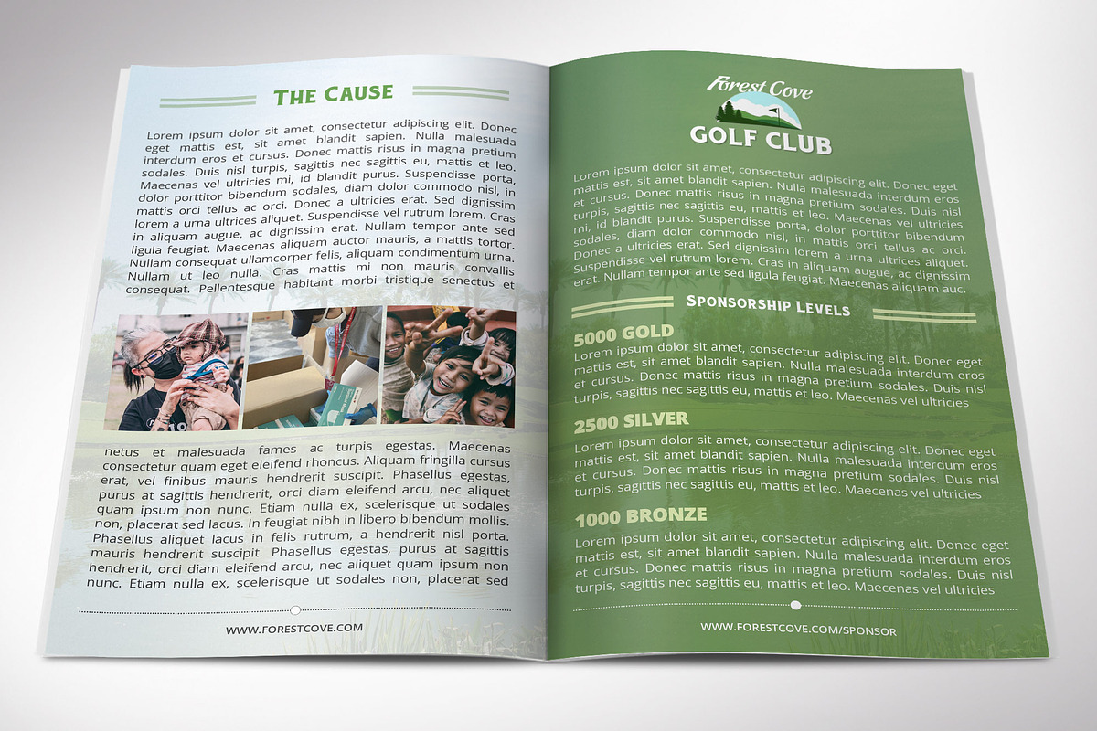 Golf Tournament Bi-fold Brochure, a Brochure Template by Four C Graphic (Photo 2 of 10)