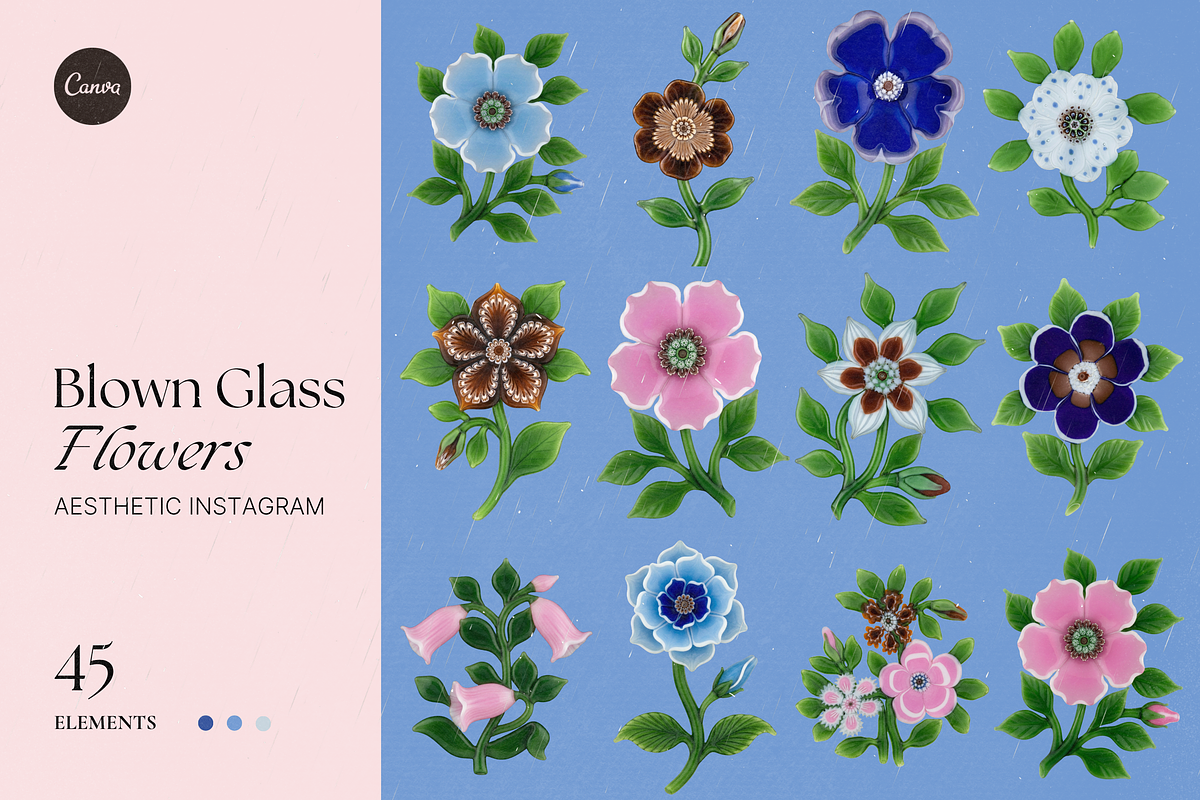 Blown Glass Flowers Collection, an Object Graphic by The Flossy Finch (Photo 1 of 15)