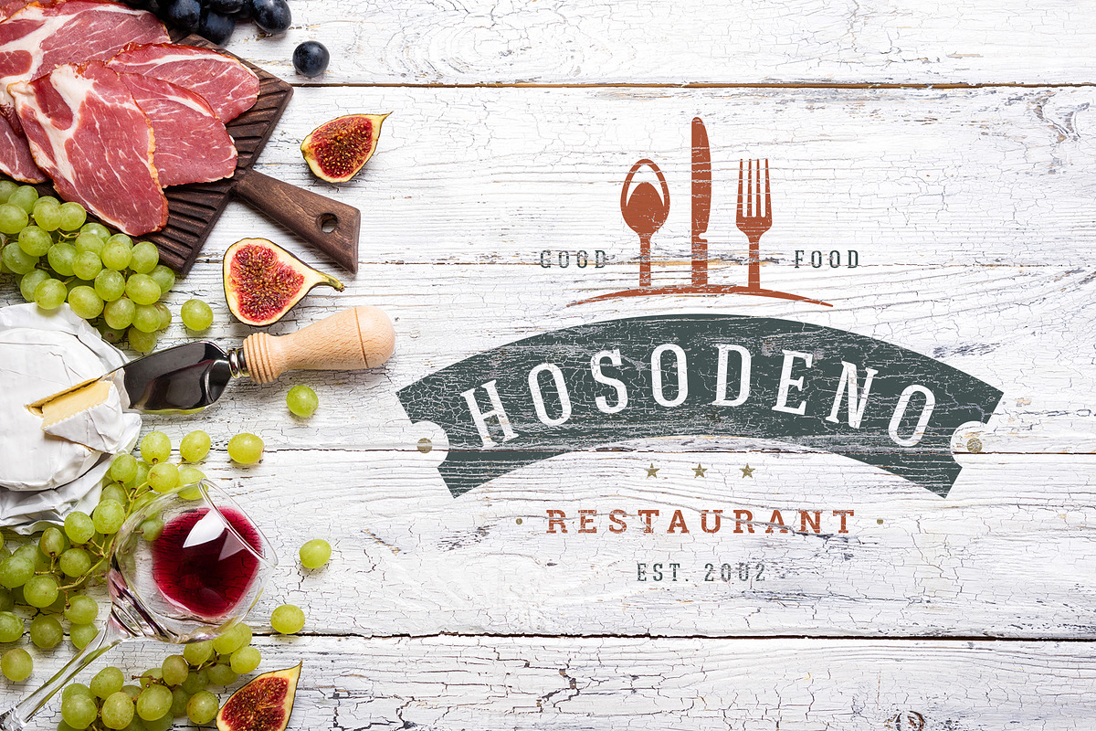 36 Restaurant Logos and Badges, a Branding & Logo Template by Vasya Kobelev (Photo 9 of 12)