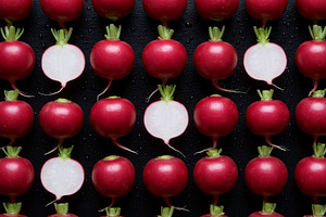 Fresh red radishes, a Food & Drink Photo by professorinc
