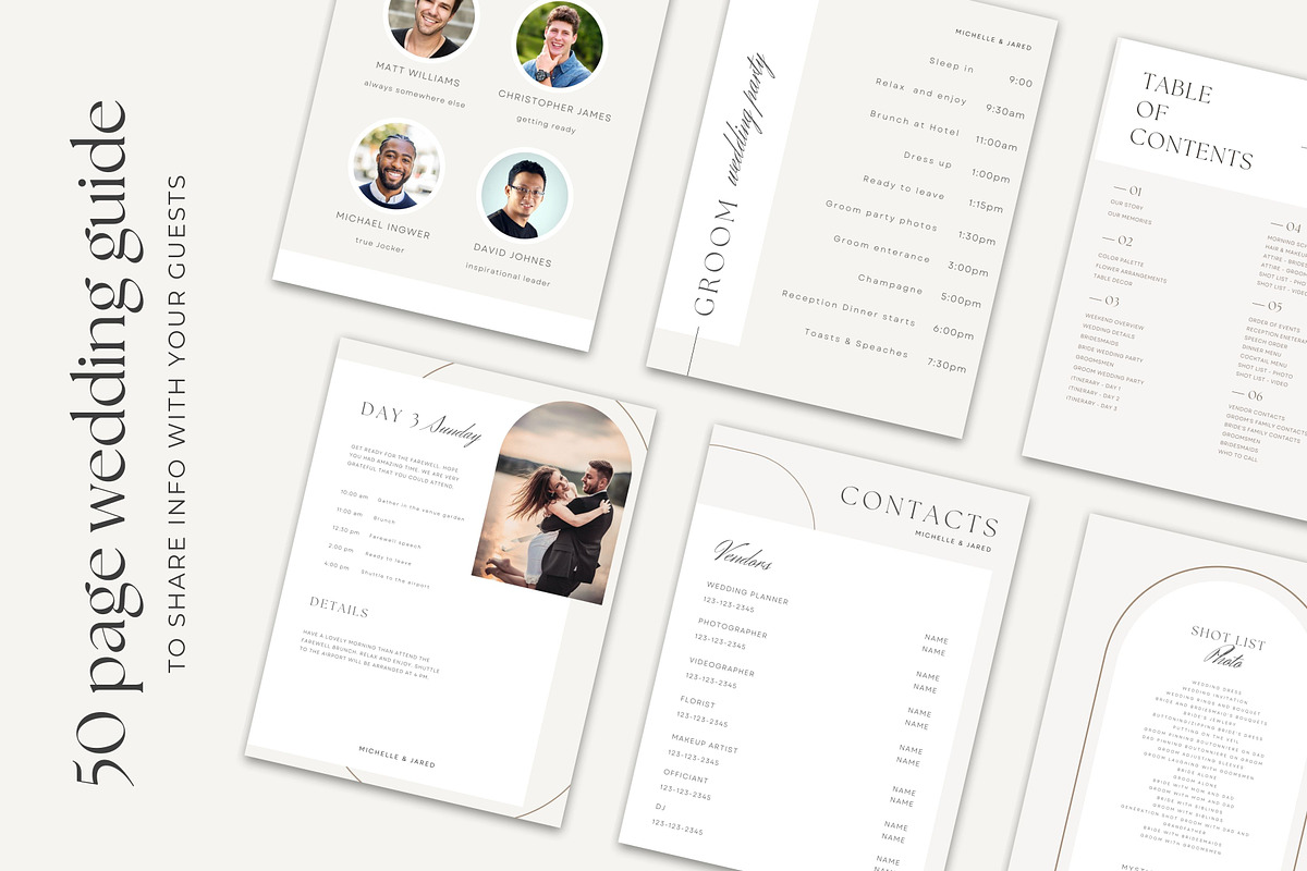 CANVA Wedding Weekend Itinerary, a Magazine Template by Jay Luxe Creative (Photo 2 of 6)