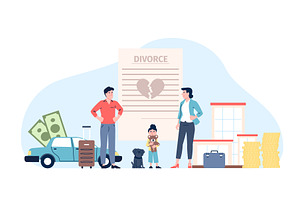 Divorce concept. Family couple, a Person Illustration by LadadikArt