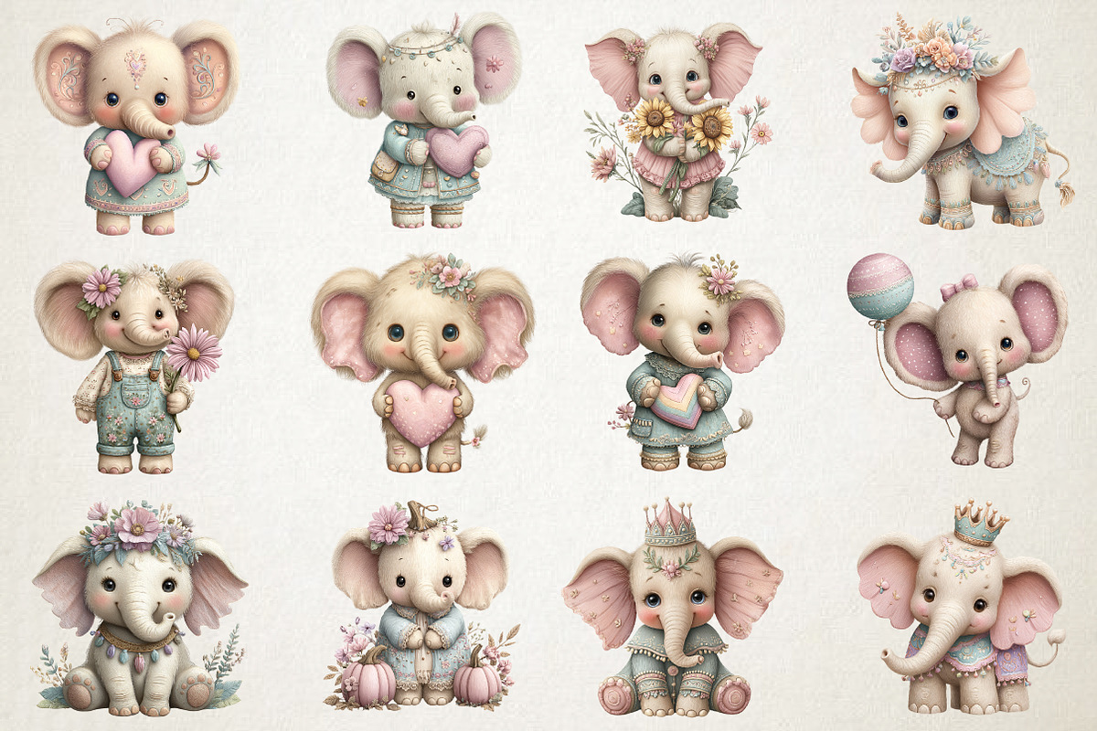 Cute Elephant PNG Clipart, an Animal Illustration by RobertsArt (Photo 4 of 5)