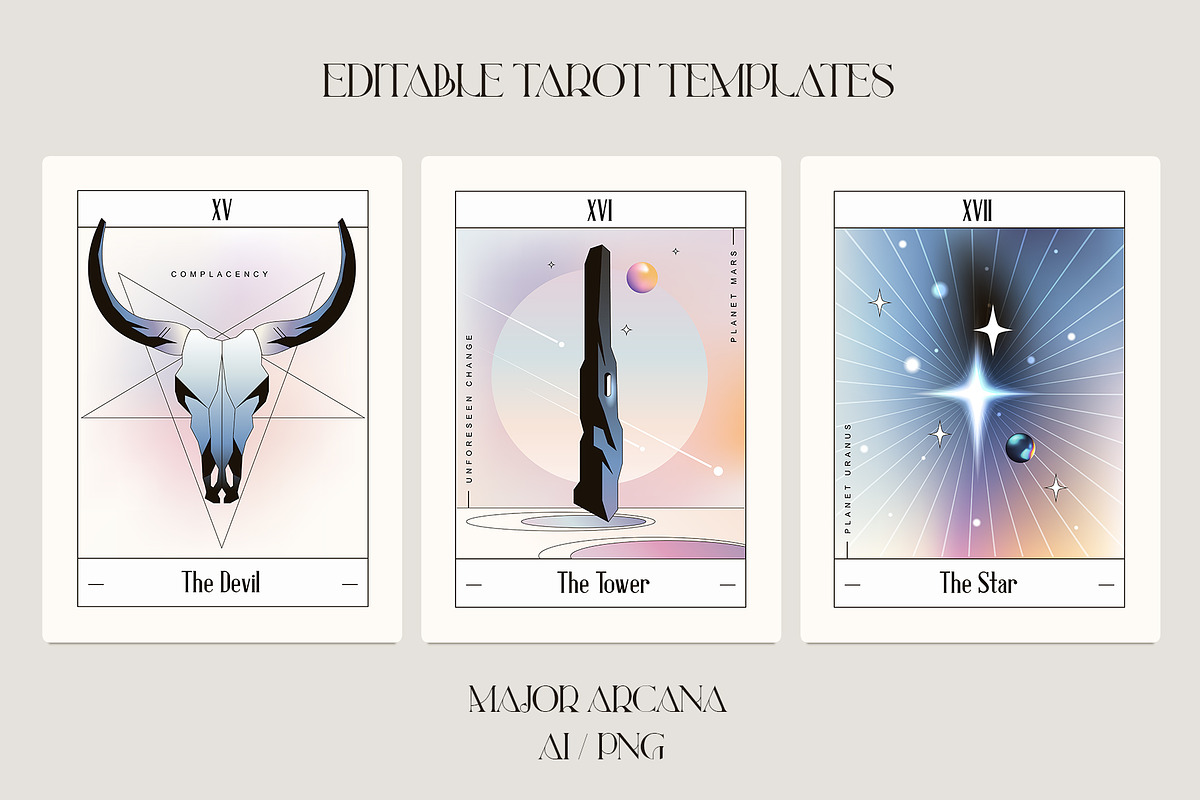 Tarot Card Templates- Major Arcana, an Illustration by Polar Vectors (Photo 7 of 13)