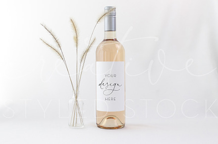 Wine Label Mockup Natural Wheat