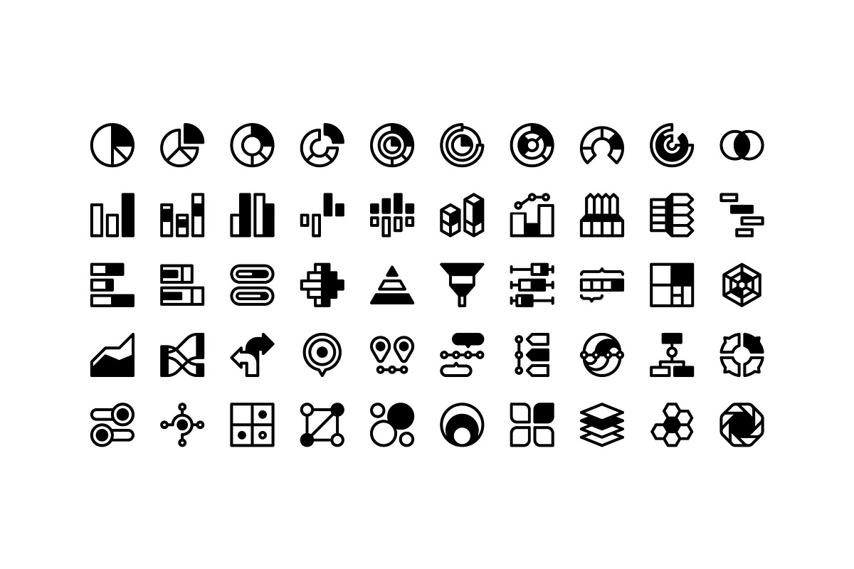 50 Infographic Elements, an Outline Icon by Side Project (Photo 3 of 8)