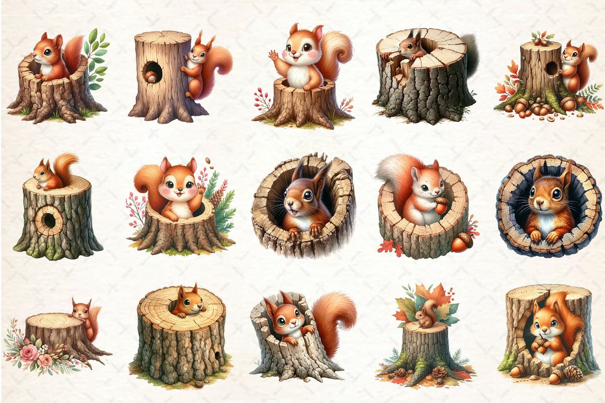 Squirrel Peeping Hole Clipart, an Illustration by Rose Art (Photo 2 of 7)