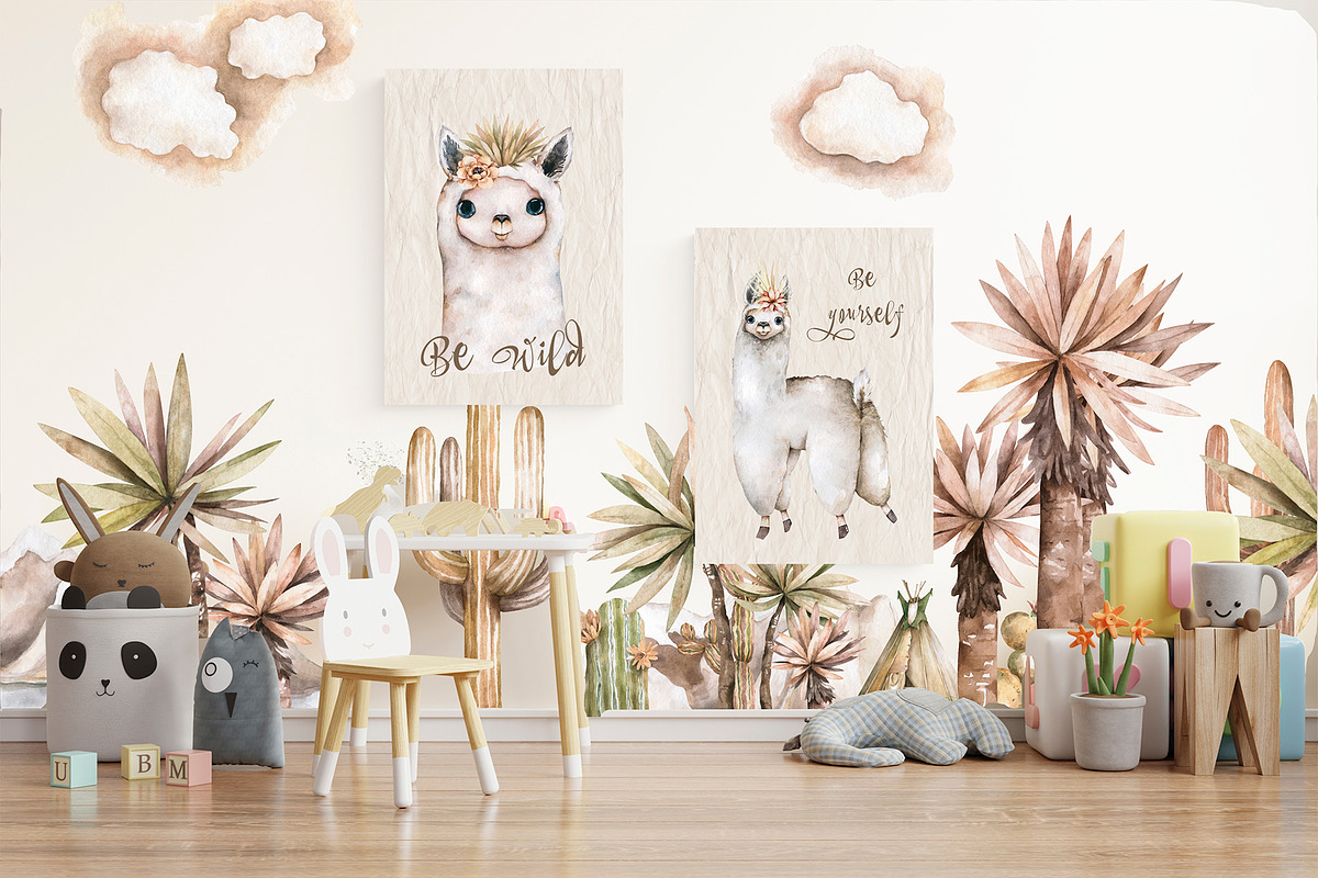 Alpaca Cute WildLife Watercolor Set, an Animal Illustration by Ann Art Houze (Photo 11 of 12)