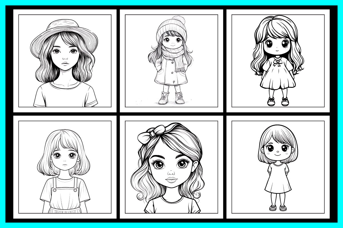 High Fashion Girl Coloring Pages, a Person Illustration by protabsorkar11 (Photo 2 of 6)