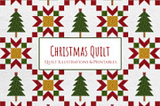 Christmas Quilt Illustrations, a Decorative Illustration by Maggie Stilwell Design (Thumbnail 1 of 9)