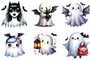 Bat Babe Ghost Halloween Clipart, an Illustration by DreamArtGraphic (Thumbnail 2 of 5)
