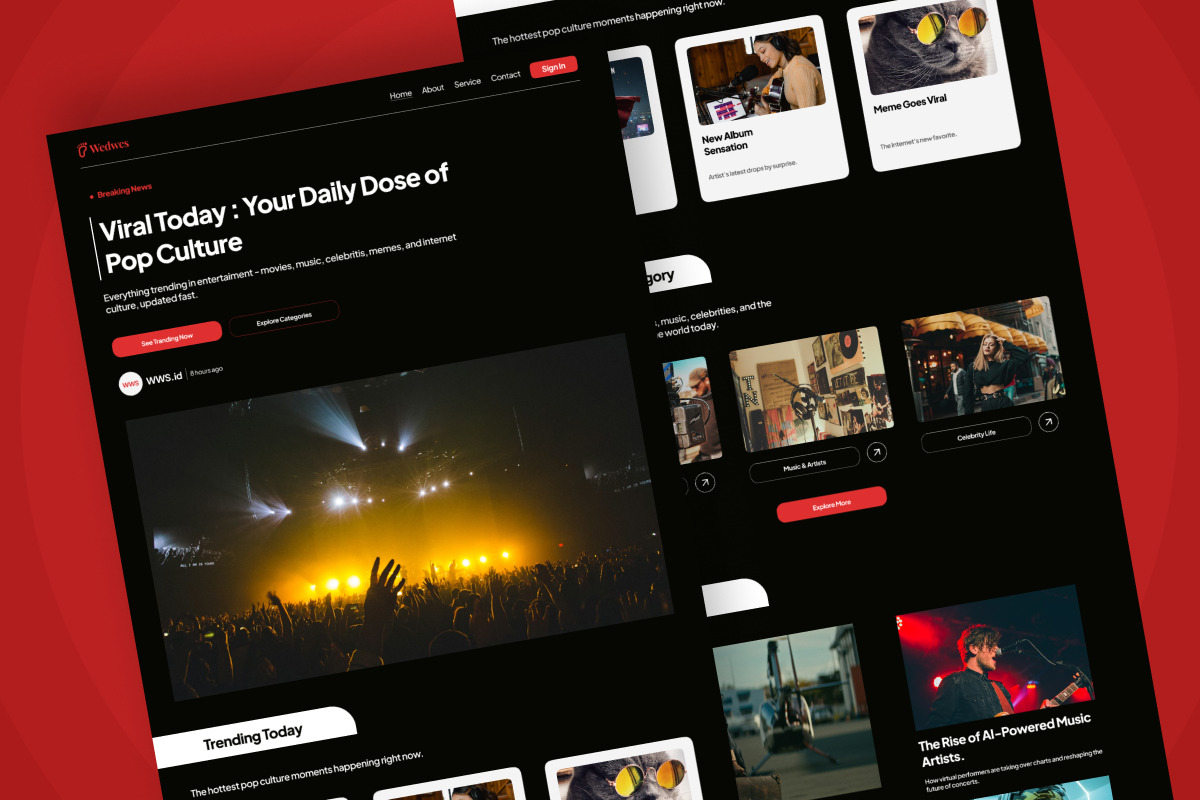 Wedwes - Pop Culture News Landing, a Landing Page Template by productype1 (Photo 4 of 5)