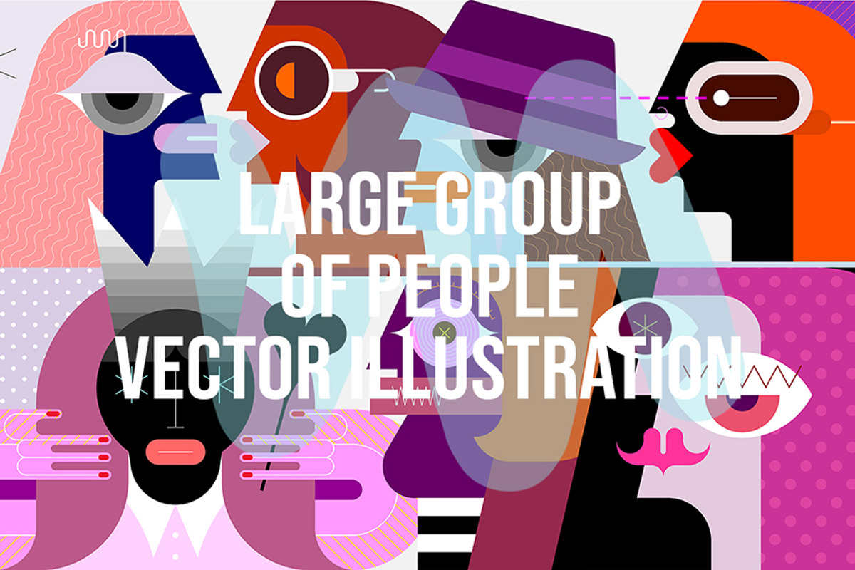 Large Group Of People Vector Artwork, a Person Illustration by danjazzia (Photo 1 of 2)
