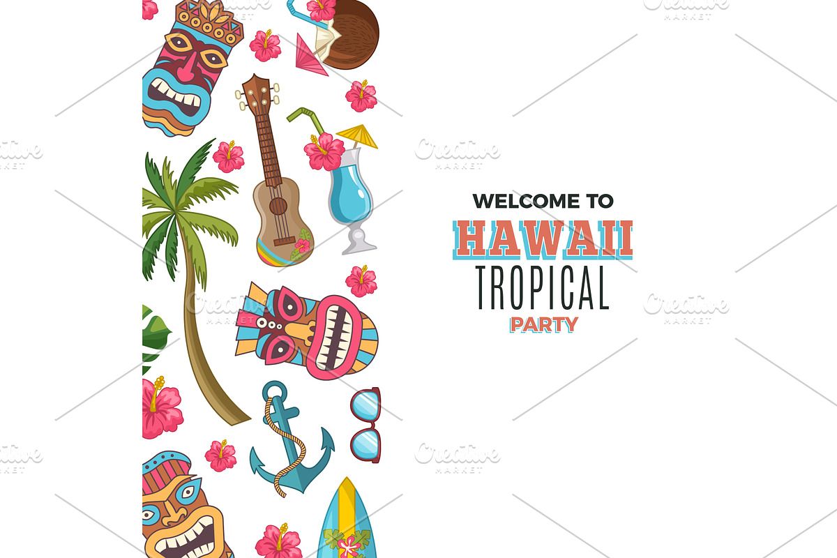 Hawaii background. poster invitation, an Illustration by Onyx