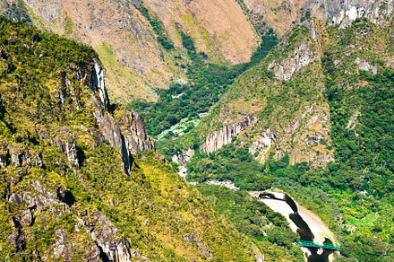 View of the Urubamba River from Machu Picchu, an Architecture Photo by Leonid Andronov