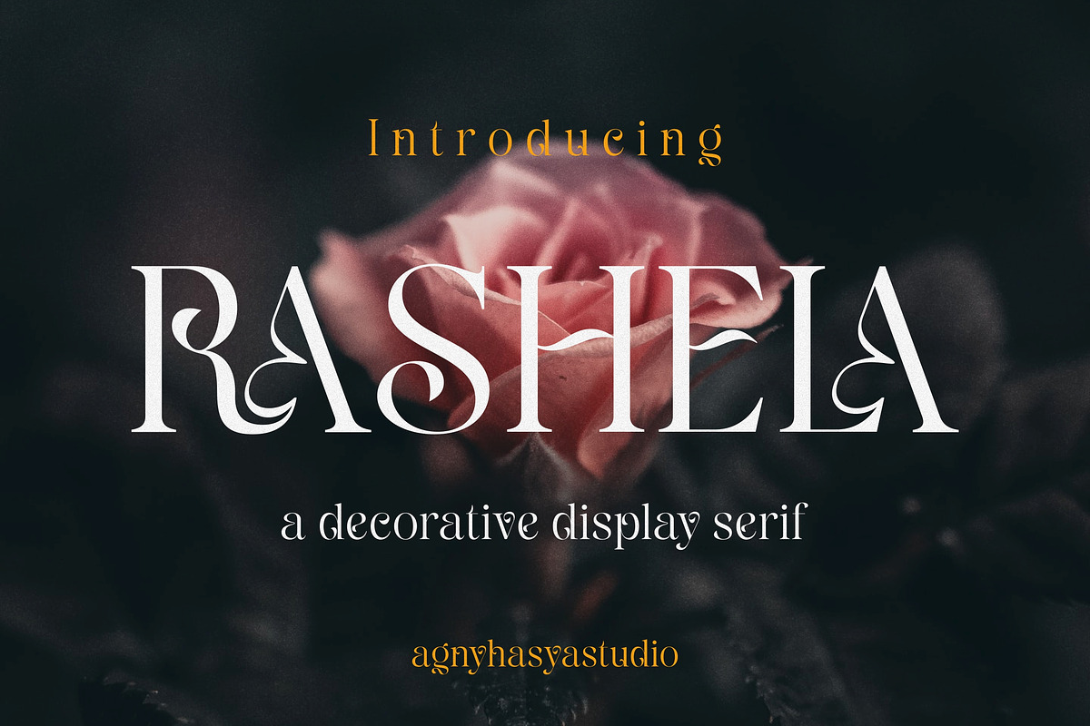 Rashela - A Decorative Serif, a Serif Font by agnyhasyastudio (Photo 1 of 10)
