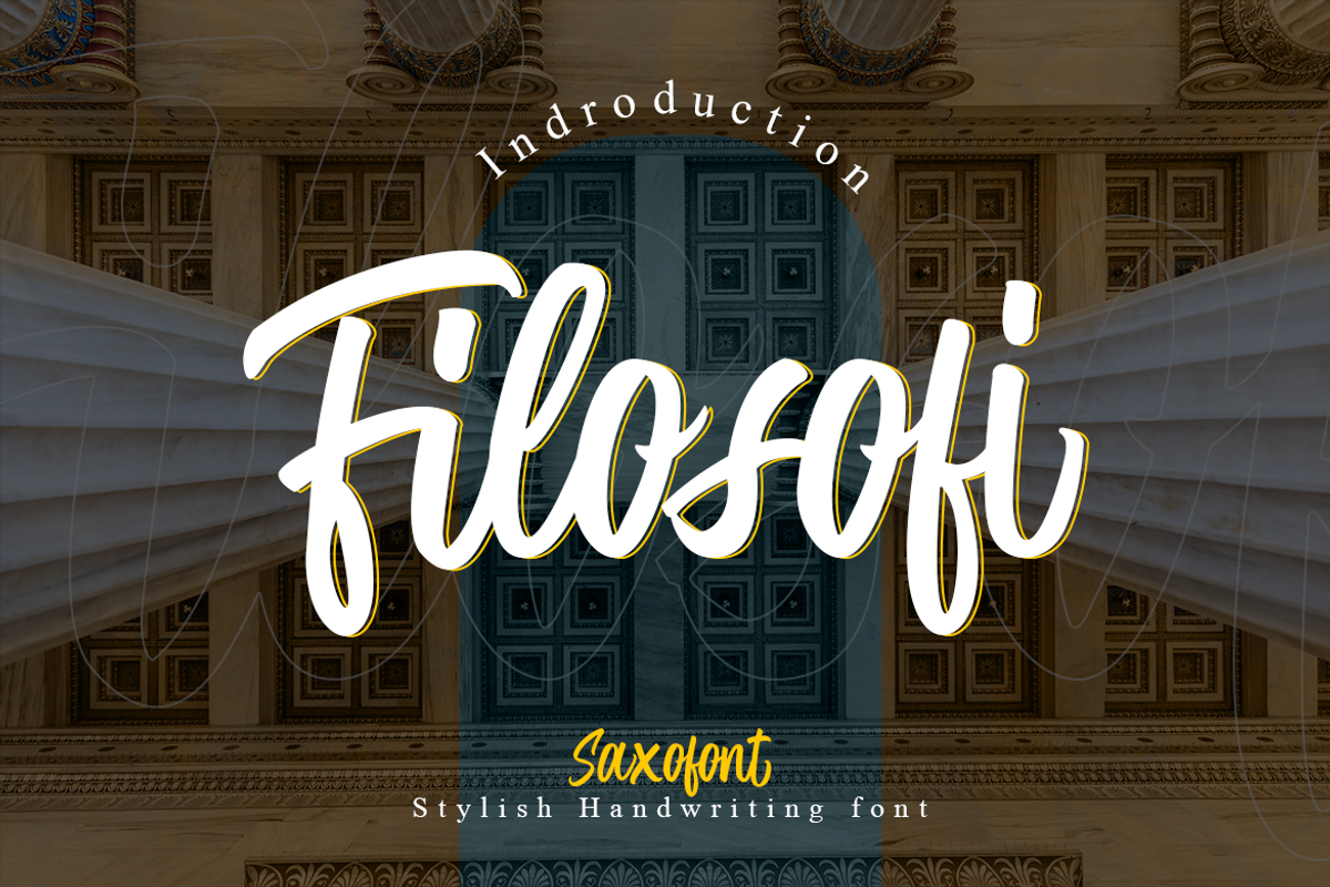 Filosofi - Stylish Handwriting Font, a Script Font by Saxofont (Photo 1 of 10)
