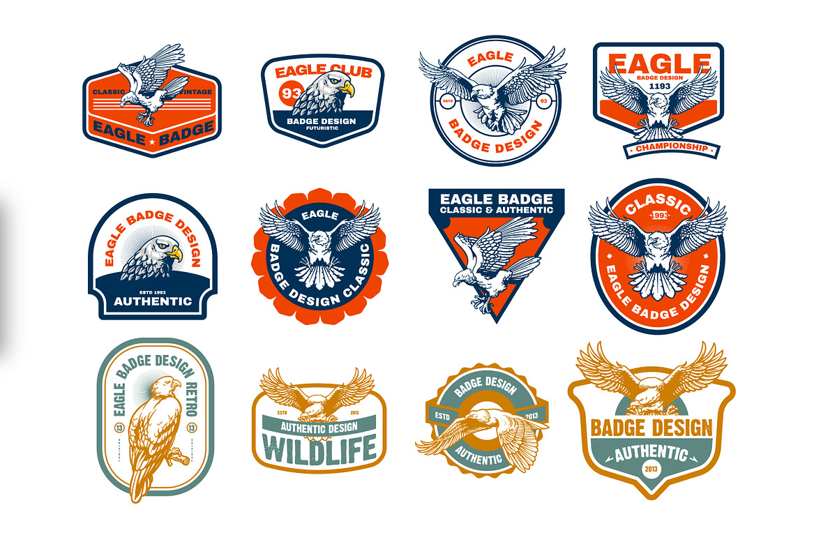 Eagle badge BUNDLE – just $9, an Animal Illustration by grindstudio (Photo 2 of 4)