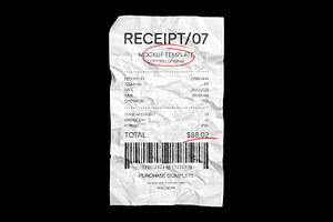 Сrumpled Receipt Mockup, an Advertising Mockup by Design Squad